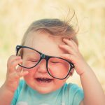 toddler wearing eyeglasses