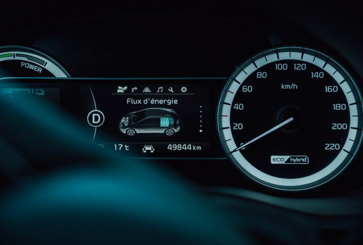 black car instrument panel cluster