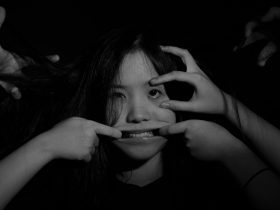 grayscale photography of woman