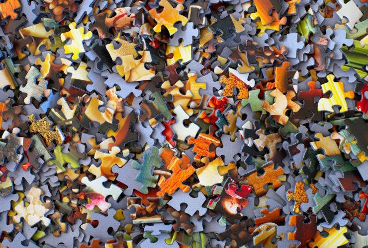 stack of jigsaw puzzle pieces