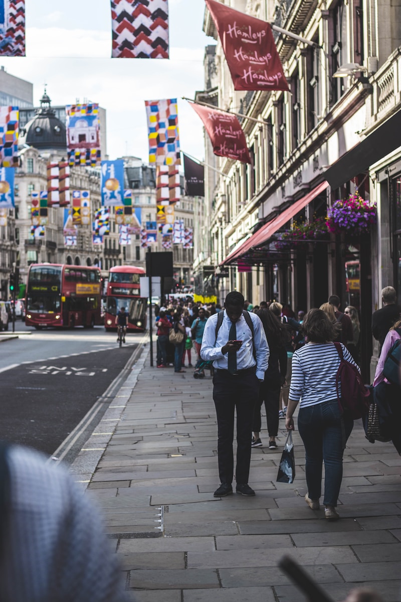 people walking beside the street