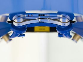 blue and yellow plastic toy