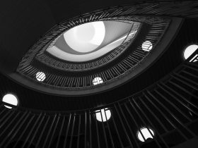 low-angle photography of building interior